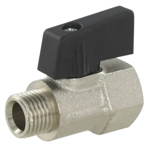 Vannes à boisseau sphérique - série mini, À DÉCOMPRESSION AVAL, MÂLE / FEMELLE BSP CYLINDRIQUE Raccords et coupleurs       