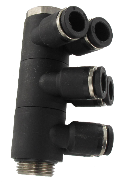 Implantation’s fittings MALE TRIPLE TWIN ELBOW BANJO